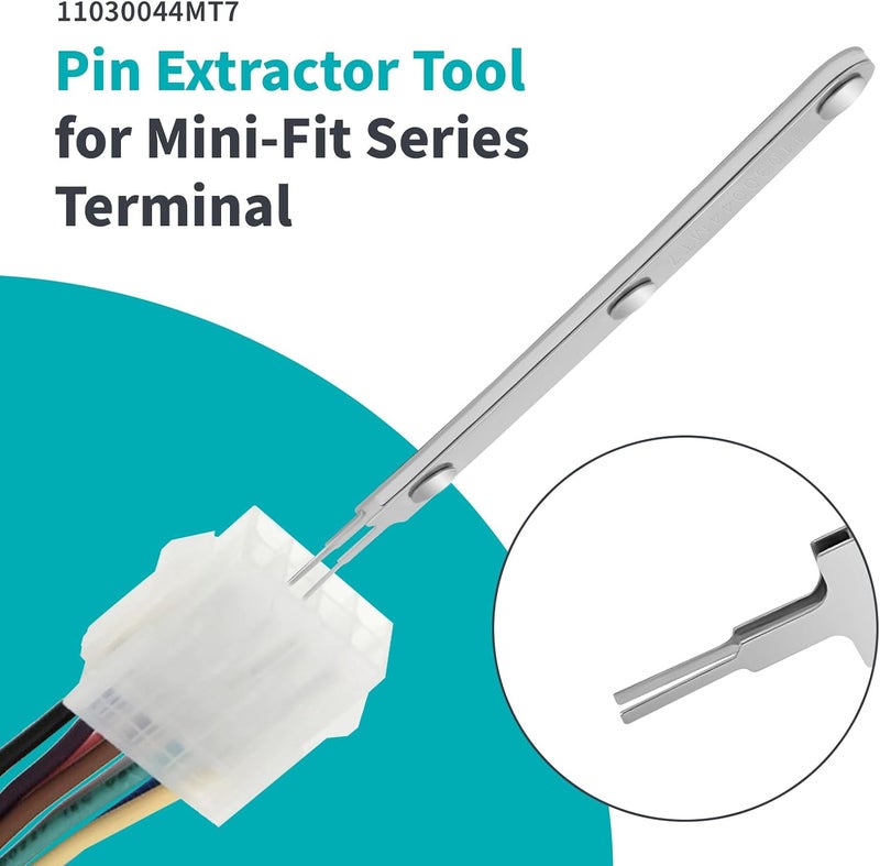 LVACODV Compatible with Molex 11-03-0044 Mini-Fit Jr. Extraction Tool, ATX Pin Removal Tool for Crimped Terminal Removal, 14-30 AWG Cable, Soldering Extraction Tools - Image 3